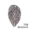 35x21mm 3.8g Color Plata Antigua Europeos y Americanos Más Vendidos Accesorios de Aleación de Zinc Colgante de Hoja