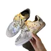 Zapatos Deportivos Casuales de Piel de Vaca Derxun Completamente de Cuero Zapatos de Una Sola Capa para Todas las Estaciones Zapatos Planos con Cordones Estilo Graffiti Puntera Redonda Talla 40
