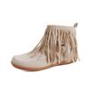 Comercio Exterior 2026 Otoño e Invierno Nuevo Estilo Gamuza Borla Planas Talla Grande Botines Cortos Europeos y Americanos para Mujer Transfronterizos Color Sólido Botas Martin Zapatos de Mujer