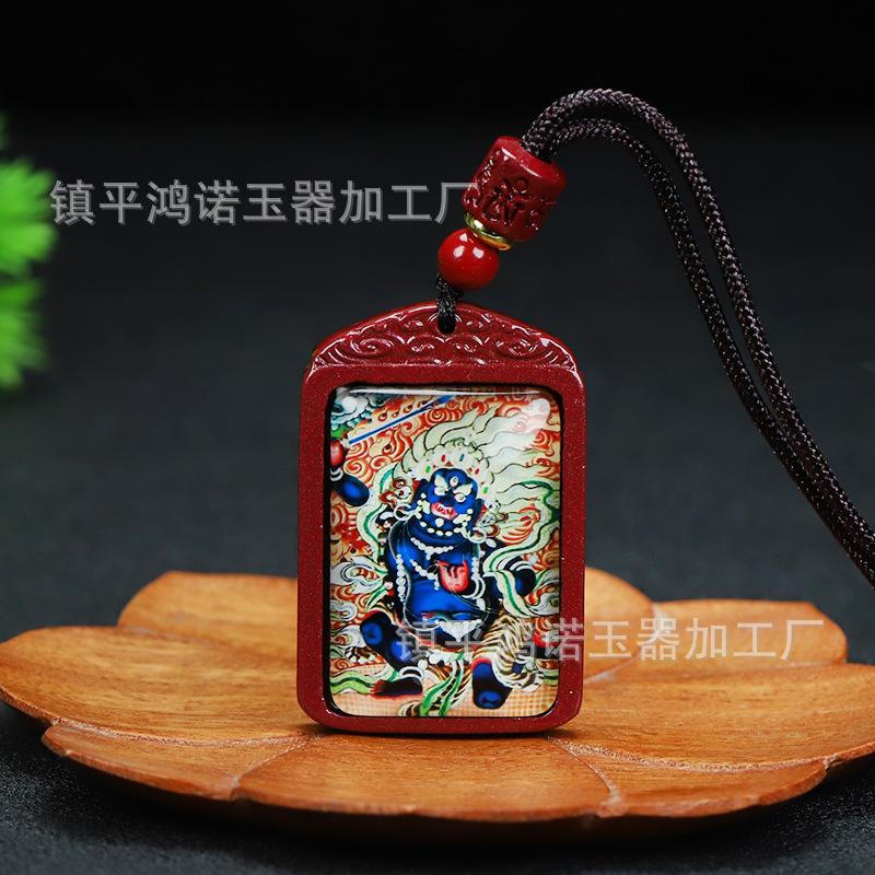 朱砂彩绘守护神吊坠