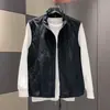 Moda Otoñal Urbana Chaleco con Cremallera y Cuello Alto para Hombre Chaleco Versátil sin Mangas Ropa de Abrigo Chaqueta Juvenil Capas Sensación de Alta Gama