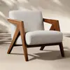 Sofá Individual de Madera Maciza Nórdica Richard Estilo Vintage Francés Sillón Sofá para Sala de Estar Silla de Balcón para Ocio Sofá Perezoso