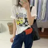 Camiseta de Manga Curta de Algodão Puro Estilo Novo Verão 2026 para Mulheres, Gola Redonda Estilo Coreano, Estampa Solta, Emagrecedora, Versátil, Top de Alta Qualidade