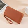 Nova carteira longa feminina com estampa de lichia, bolsa de pulso grande, carteira feminina para celular