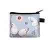 Monedero floral para mujer, tarjetero portátil, monedero, llavero, tarjetero, pequeño cuadrado