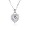 Transmisión en Vivo Mismo Estilo Collar Corazón de Plata de Ley S925 con Diamante Rosa para Mujer Micro-engastado con Diamante Blanco Regalo 520 Día de San Valentín para Novia