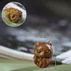 Ébano Esculpido Raposa Pequena Fada Raposa de Nove Caudas Pequenos Acessórios Mogno Brinquedo Contas Soltas Acessórios Brinquedo Peças Pequenas de Madeira