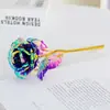 1 Buquê de Flores Rosa Colorido Deslumbrante com Folha de Ouro a Laser e Folha de Ouro Colorida, Presente de Natal e Dia dos Namorados para Namorada ou Esposa