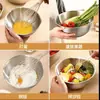 Cuenca de Acero Inoxidable para Salah Cuenca de Huevo Estilo Coreano para el Hogar Cuenca para Hornear y Facial con Báscula Tazón para el Hogar Cuenca para Cocinar Cuenco para Mezclar