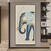 Mural Vertical de Elefante para Entrada, Pintura Decorativa de Gran Entrada, Arte de Pared Moderno para Pasillo de Sala de Estar, Pintura Colgante de Lujo Ligero