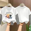 Camiseta de manga larga para niño 2026 nueva ropa de otoño para niños, camiseta básica de algodón puro de imitación de dos piezas para niño, top para niños mayores