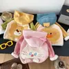 Ropa de Otoño e Invierno para Niños Chaquetas para Niños y Niñas, Bebé y Niños Chaqueta Gruesa de Forro Polar con Capucha de Dibujos Animados 3D y Bloques de Color