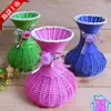 Cesta de flores de ferro suporte de flores vaso de ferro em forma de tambor