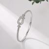 Hebilla de Herradura Anillo de Diamantes Completo Pulsera Celebridad de Internet Lulu Mismo Estilo Circonita Microincrustada Anillo Abierto Creativo Anillo de Dedo para Mujer