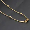 Cadena de Serpiente Simple de Acero de Titanio de 9 mm para Mujer Cadena de Serpiente con Cuentas de Transferencia Ins Cadena de Clavícula de Frijol Dorado Retro Joyería de Alta Calidad