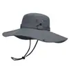Sombrero de Sol Grande para Montar Protección Solar Sombrero de Sol Informal para Exteriores Sombrero de Pesca Sombrero de Vaquero Occidental de Verano para Hombre Sombrero de Sol de Montañismo de Secado Rápido