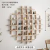 Estante de Madera Estilo Chino para Tazas de Té Montado en Pared, Estante de Rejilla Gabinete de Múltiples Tesoros, Estante de Almacenamiento, Exhibición de Fondo