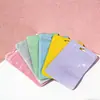 Sacos Plásticos Auto-Selantes de Macaron, Sacos Selados para Armazenamento, Sacos Transparentes Coloridos, Sacos para Embalagem de Pincéis de Maquiagem