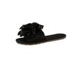 Novas Pantufas Planas com Laço de Bolinhas para Mulheres Outono e Inverno para Casa Interior com Solado Macio Antiderrapante Abertas na Ponta