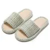 2026 Nuevas Pantuflas de Lino Estilo Chanel Pantuflas de Casa para Interiores Pantuflas Medias Japonesas de Algodón y Lino Ligeras Transpirables Versátiles