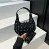 Bolsa de Axila de Luxo Nicho Coreano Nova Moda Versátil Bolsa de Ombro Retro Fosca Simples Bolsa de Mão Meia-Lua