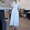 Fabricante de Vestidos Blancos de Alta Gama Estilo Europeo Elegante Maduro Diseñador Francés Vestido Largo para Mujer Verano 2026 Nuevo Modelo