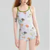 Traje de banho profissional de natação para mulheres, peça única com micro-shorts e bojos, adequado para piscinas, treinos esportivos e competições, traje de banho conservador