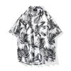 Comercio exterior nueva camisa de manga corta para hombre casual hawaiana de manga corta floral estilo Hong Kong suelta camisa de playa para hombre