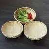Cesta de bambu cesta de bambu com base cesta de frutas domésticas prato de frutas produtos de bambu artesanais cesta de pão cozido no vapor cesta de sobremesa cesta de bambu