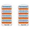 Navaja manual nueva para hombre de cinco capas, hoja de acero inoxidable multicapa naranja, cabezal de cuchilla universal, recortador de barba