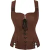 Vestido Medieval de Camurça com Cadarço para Cross-Border Amazon Renaissance Steampunk Pirata