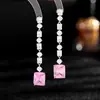 Pendientes de Borlas Deslumbrantes de Xu Liangliang con Diamantes Brillantes, Lujo Ligero y Sensación de Alta Gama, Estilo Extra Largo Que Modifica la Forma del Rostro