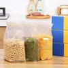 Sacos de Grau Alimentício com Vedação Dupla para Conservar Frescor de Frutas e Legumes, Sacos Espessos com Costelas Duplas, Auto-Selantes e com Base para Congelamento e Armazenamento na Geladeira