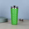 Taza termo de acero inoxidable 304 con diamantes transfronteriza, degradada, de gran capacidad, con tapa abatible, taza recta, portátil para coche, taza para coche