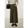 Calça Cropped Reta de Cintura Alta Elegante e Minimalista, Estilo Formal para o Trabalho, Feminina, Outono 2026 H090705