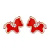 Pendientes Rojos de Caballo de Moda de Venta Caliente para Año Nuevo para Hombres y Mujeres, Diseño de Nicho de Lujo Ligero con un Toque de Alta Gama, Accesorios para Orejas del Año del Zodiaco