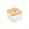 Caixa de Armazenamento Transparente para Palitos de Dente e Cotonetes, Caixa de Armazenamento de Cotonetes para Joias e Maquiagem de Mesa, Pote de Armazenamento Multifuncional