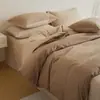 2026 Novo Conjunto de Roupa de Cama de Algodão Quatro Peças 100% Algodão Flanela Escovada Grau para Dormir Nu Lençol de Casa Capa de Edredom Classe A Estilo Simples