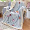 Manta gruesa de doble cara de forro polar con temática de dibujos animados, perfecta para otoño e invierno, hecha de suave forro polar de leche y lana de cordero, ideal como cubierta de sofá o una manta linda y pequeña para una siesta a mediodía.