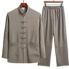 Nuevo Traje Tang para Hombre de Manga Larga Traje para Abuelo Mayor Ropa de Otoño Ropa de Verano para Papá Ropa para Hombres de Mediana Edad y Mayores Estilo Chino Ropa para Laicos