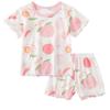 Shorts de manga curta de seda de gelo para crianças 2022 terno Meninas Verão Fino Bebê T-shirt Desgaste Exterior Conjunto de duas peças