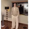 Nova Camisa de Manga Longa com Estampa de Letras Estilo Japonês Moda de Hong Kong Camisa Solta para Homens Verão Tendência Versátil Jaqueta Casual