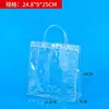 Botón a presión de plástico transparente al por mayor del fabricante Bolsas de embalaje de PVC Bolsas de tote de PVC para embalaje de regalos y compras