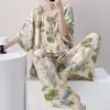 Nuevo Estilo Primavera y Verano 2026 Conjunto de Ropa para el Hogar de Manga Media, Pijama de Alta Gama, Pijama de Algodón y Seda para Mujer, Se Puede Usar Afuera
