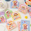 Tarjetas de cumpleaños 3D con temática de animales de dibujos animados, ilustraciones de pasteles con formas únicas, cajas de regalo de pasteles de flores y tarjetas de felicitación a juego