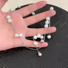 Sensación Suave como el Viento, Collar de Perlas con Borla de Gota de Agua, Collar Metálico de Doble Capa, Estilo de Lujo Ligero, Cadena de Clavícula de Moda