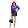 Falda de Cuero PU Talla Europea Nueva 2024 Falda Elástica Retráctil Verano Falda Corta de Cuero para Damas Europeas y Americanas Ropa de Mujer Transfronteriza
