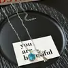 Collar con Colgante de Cruz de Diamantes Azules de Moda Europea y Americana Estilo Personalidad para Mujer, Gargantilla de Cadena para Clavícula con Diseño de Nicho