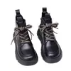 Botas Martin de suela gruesa para mujer 2026 nuevos zapatos de otoño e invierno estilo británico botas de una sola pieza que aumentan la altura con forro polar para abrigar botines pequeños para mujer