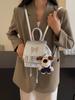 Mochila de moda para mujer, diseño de nicho, portátil, estilo coreano, mochila tipo cubo, mochila de viaje ligera de alta gama.